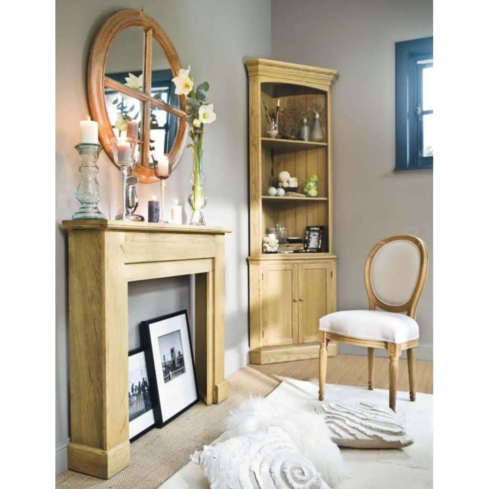 LOUIS - Cotton and solid oak medallion chair in ecru – image 3