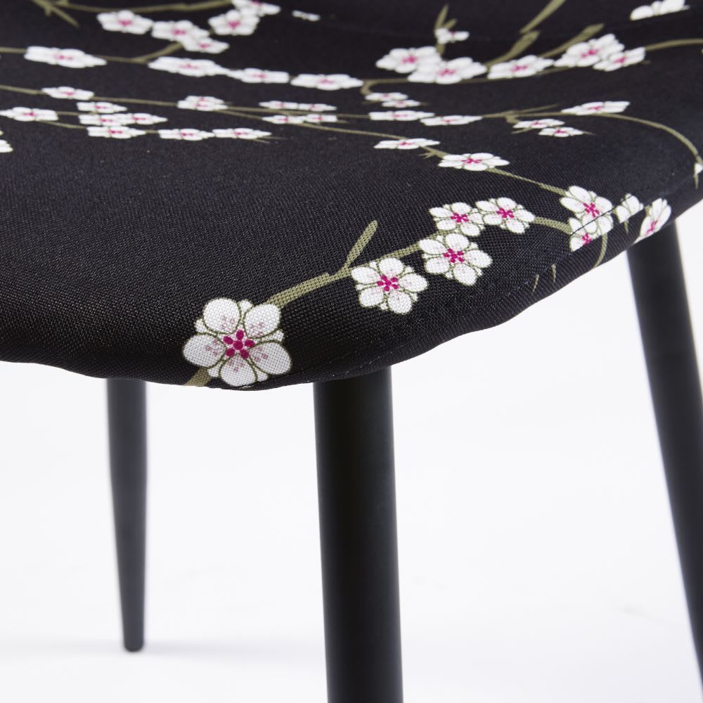 CLYDE - Black Scandinavian-Style Chair with Floral Print – image 5