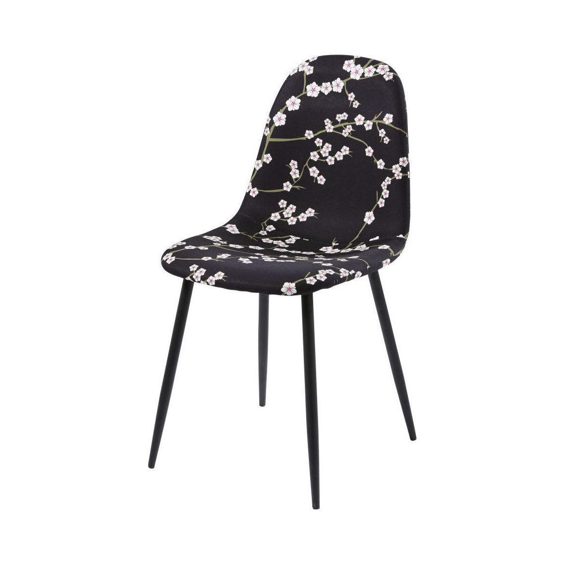 CLYDE - Black Scandinavian-Style Chair with Floral Print – image 1