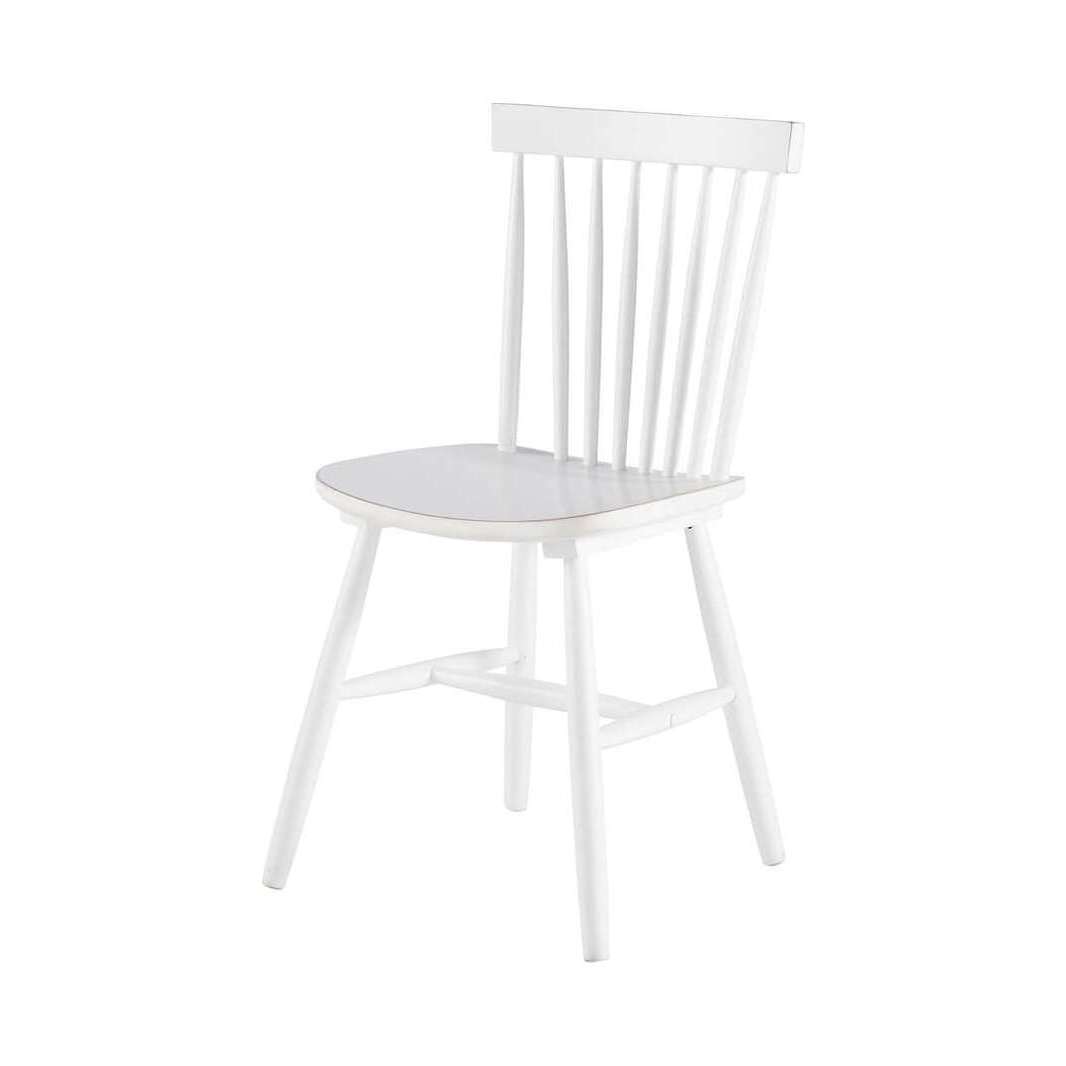 Rubber tree wood vintage chair in white – image 1