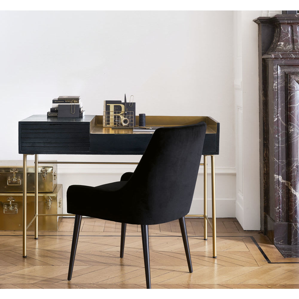 OTTO - Black Velvet and Birch Chair – image 5