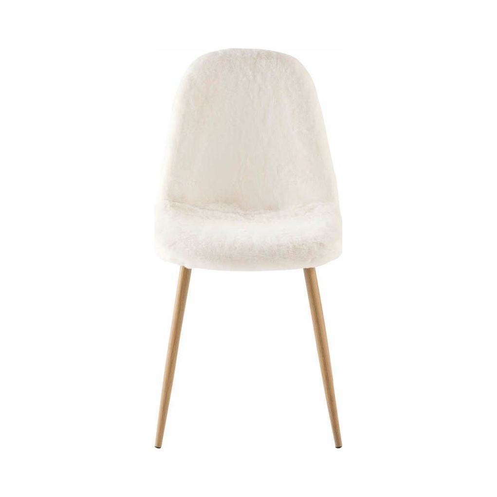 CLYDE - White Faux Fur Scandinavian-Style Chair – image 2