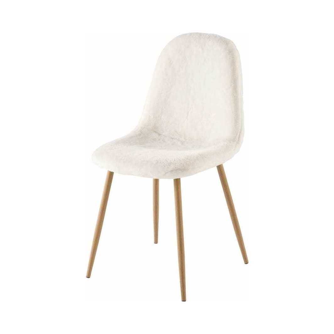 CLYDE - White Faux Fur Scandinavian-Style Chair – image 1
