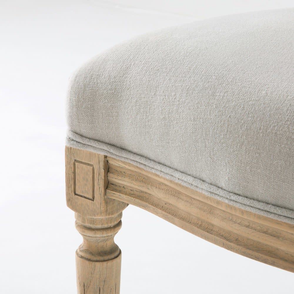 LOUIS - Light Grey Washed Linen Medallion Chair – image 8