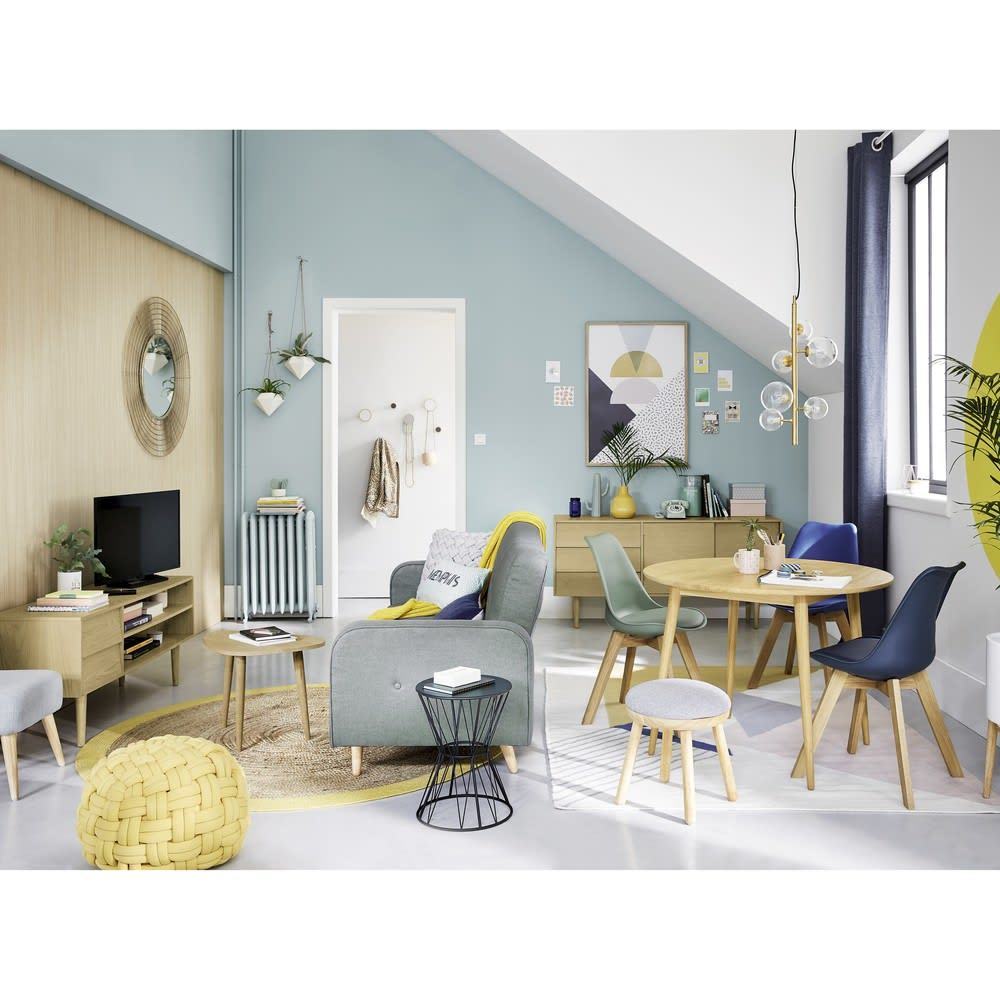 ICE - Aqua Scandinavian-Style Chair with Solid Oak – image 3