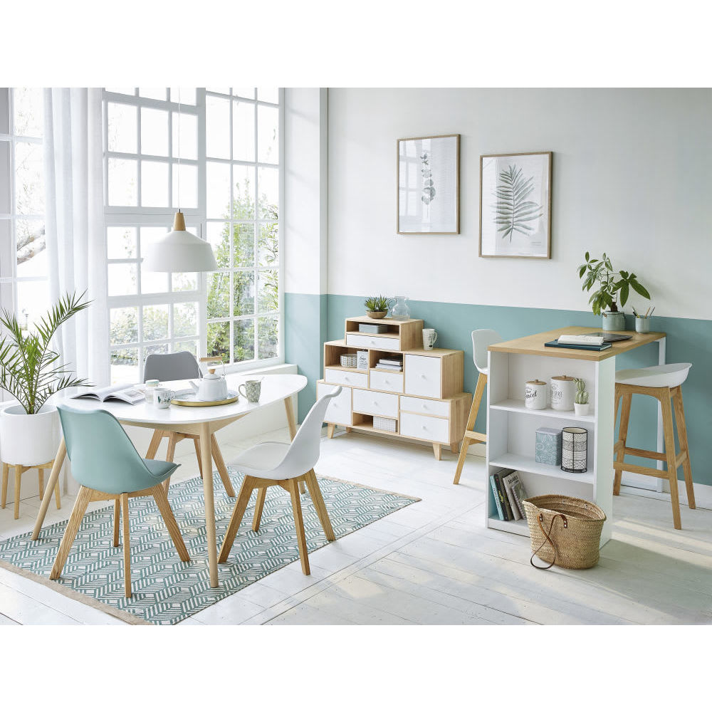 ICE - Aqua Scandinavian-Style Chair with Solid Oak – image 4