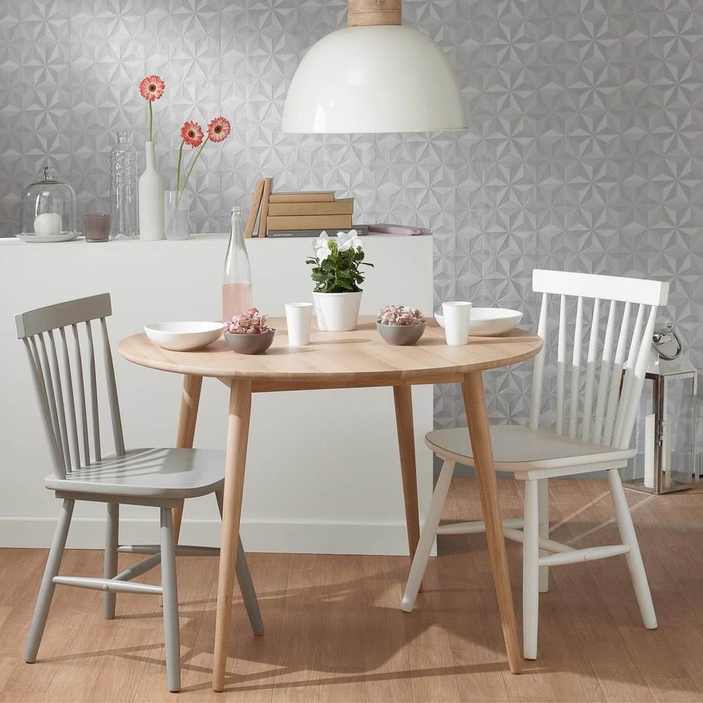 FJORD - Rubber tree wood vintage chair in white – image 3
