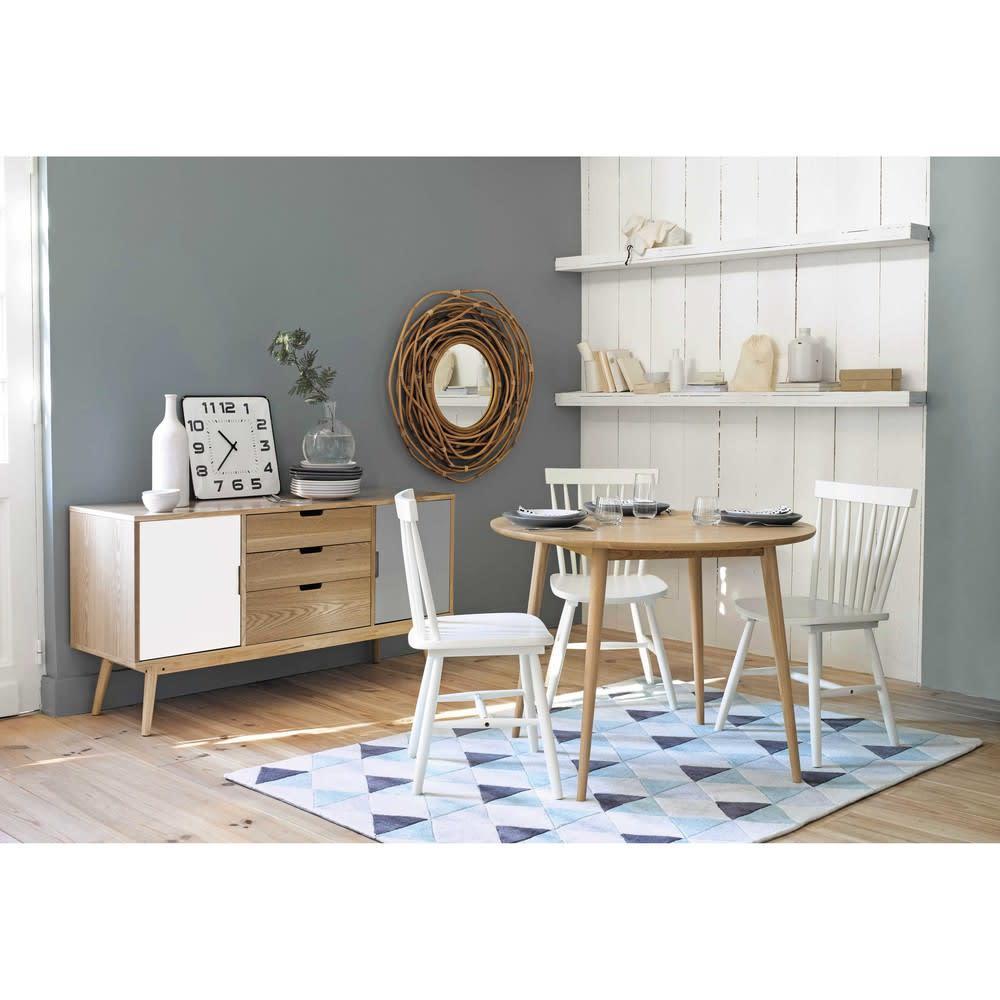 FJORD - Rubber tree wood vintage chair in white – image 5