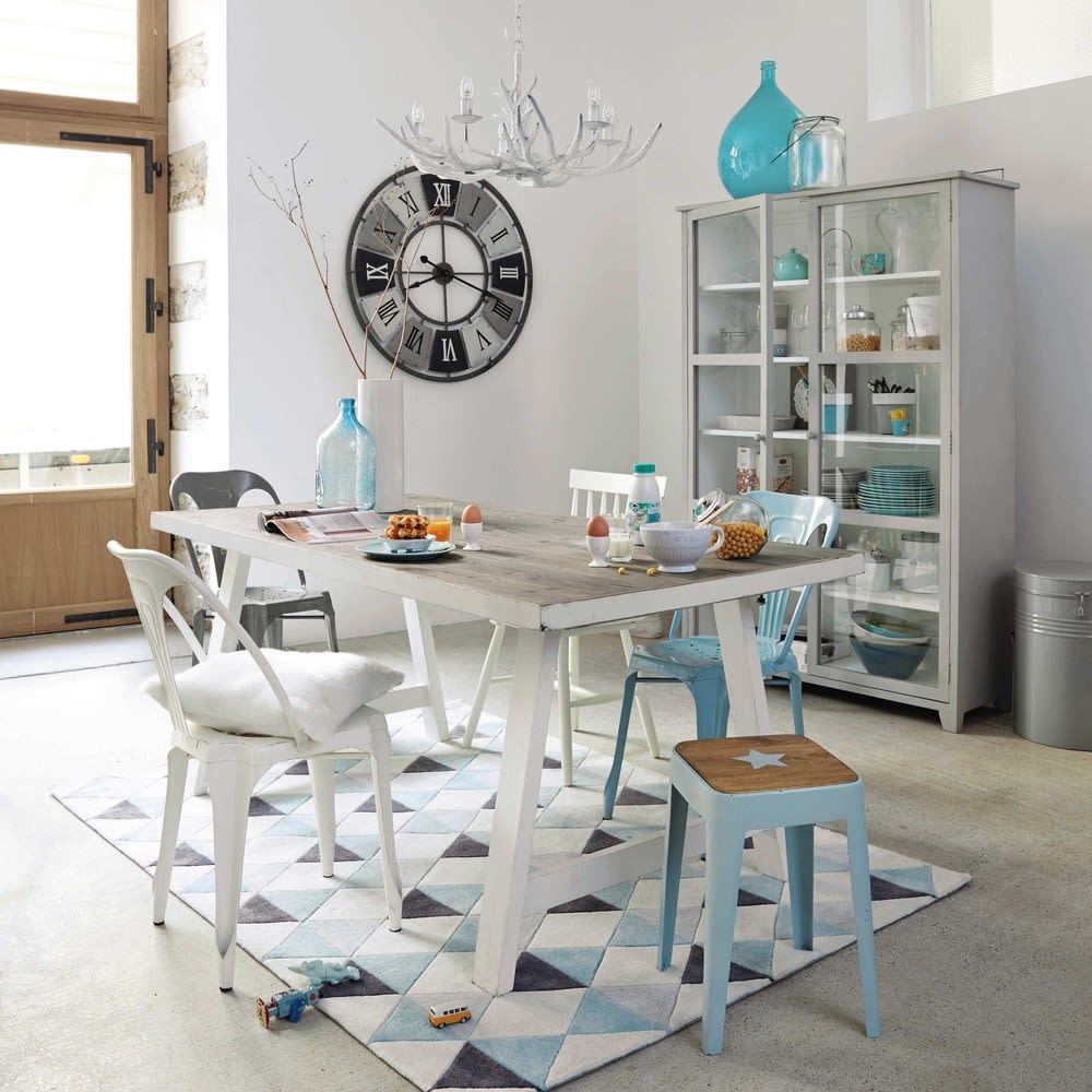 FJORD - Rubber tree wood vintage chair in white – image 6