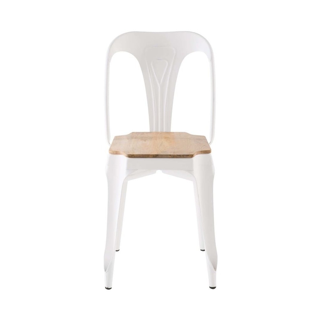 MULTIPL'S - Mango Wood and White Metal Chair – image 2