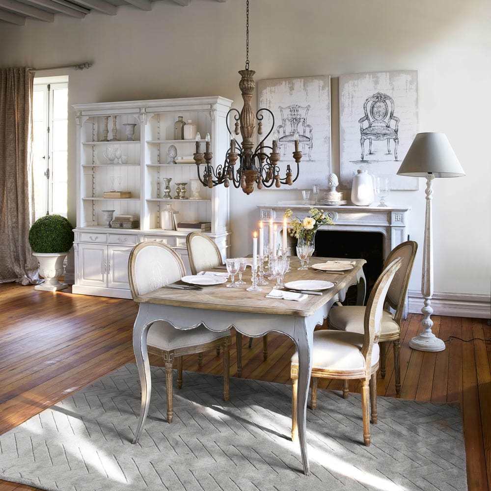 LOUIS - Medallion chair in beige linen and greyed oak – image 6