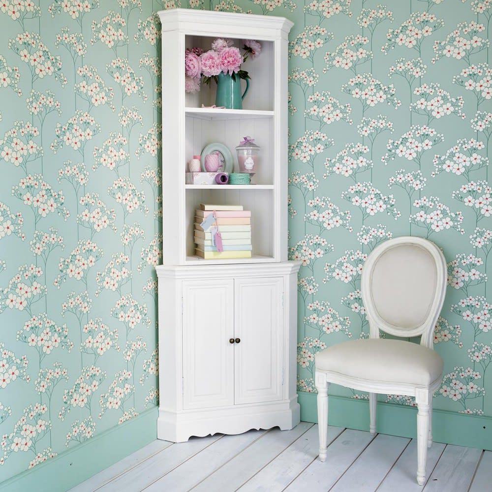 LOUIS - Oval backed chair in white wood and ivory cotton – image 3