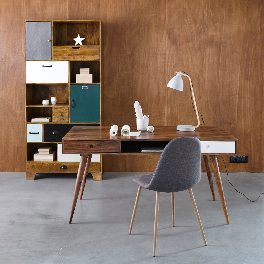 CLYDE - Grey Fabric Metal Chair – image 4