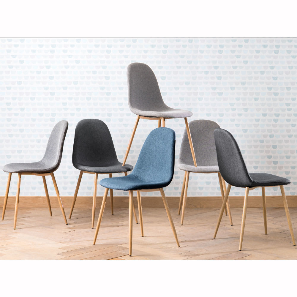 CLYDE - Grey Fabric Metal Chair – image 6