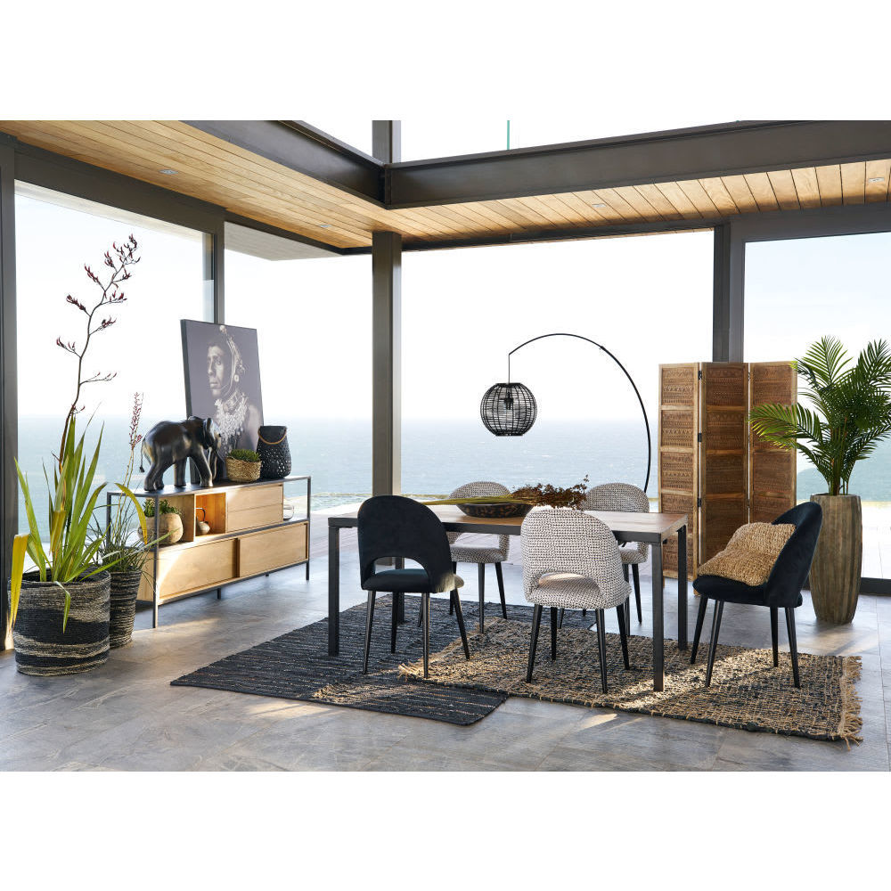 IRIS - Black velvet and birch chair – image 11