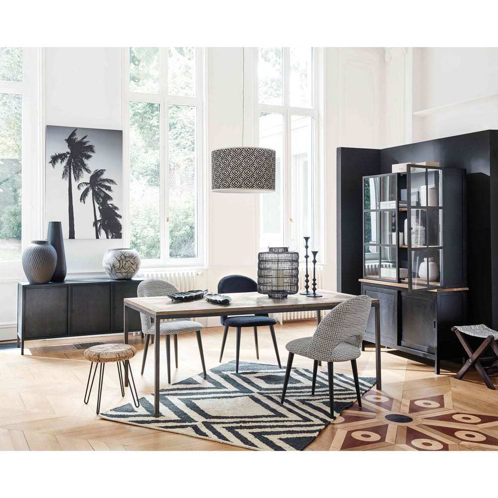 IRIS - Black velvet and birch chair – image 3