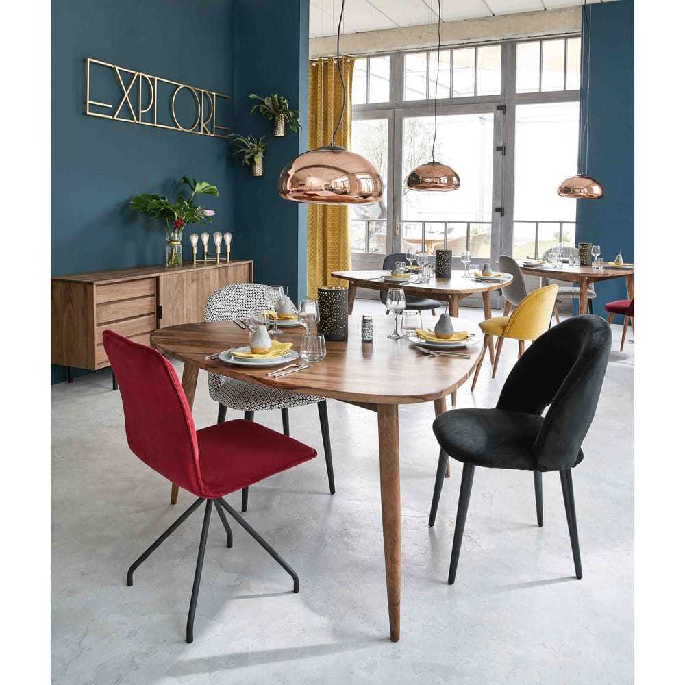 IRIS - Black velvet and birch chair – image 4