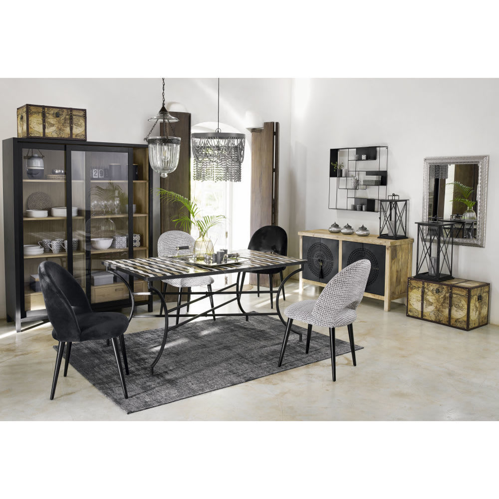 IRIS - Black velvet and birch chair – image 5