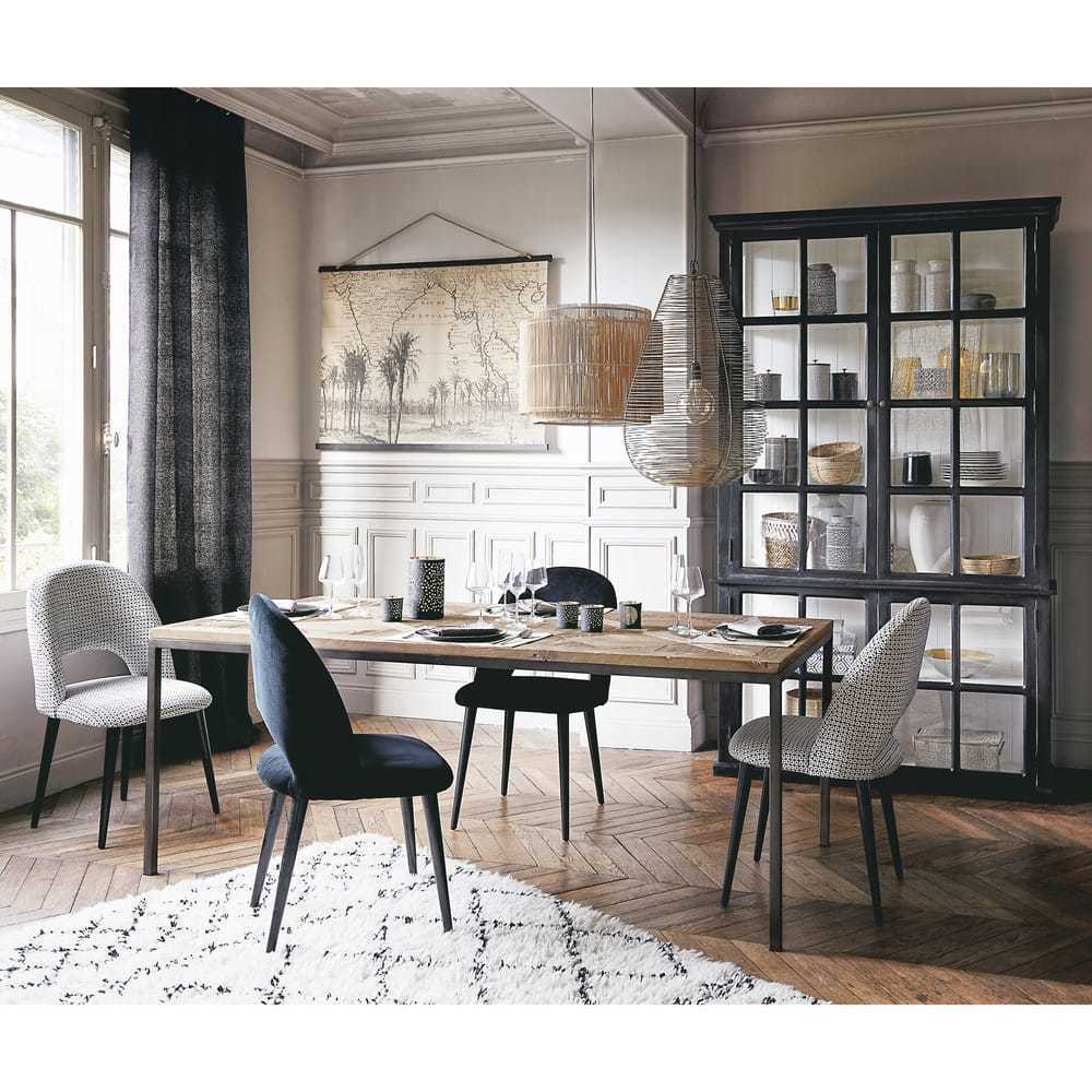 IRIS - Black velvet and birch chair – image 7