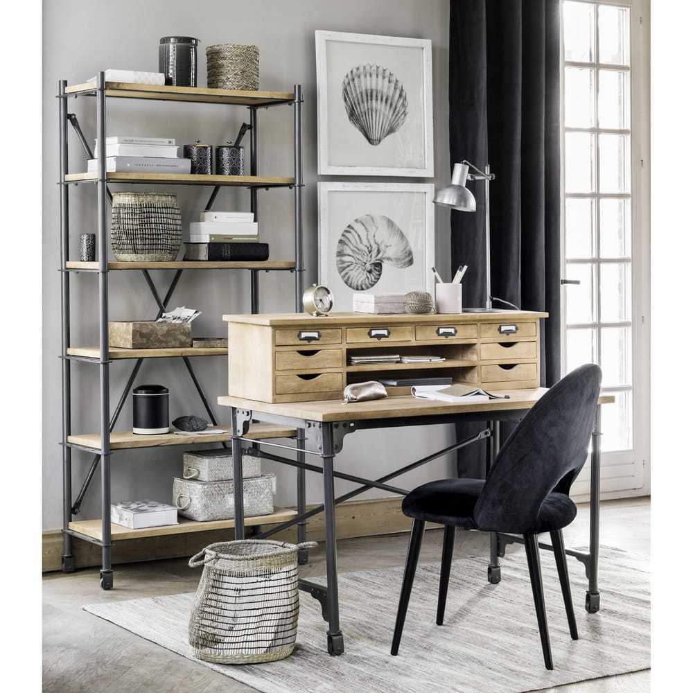 IRIS - Black velvet and birch chair – image 8