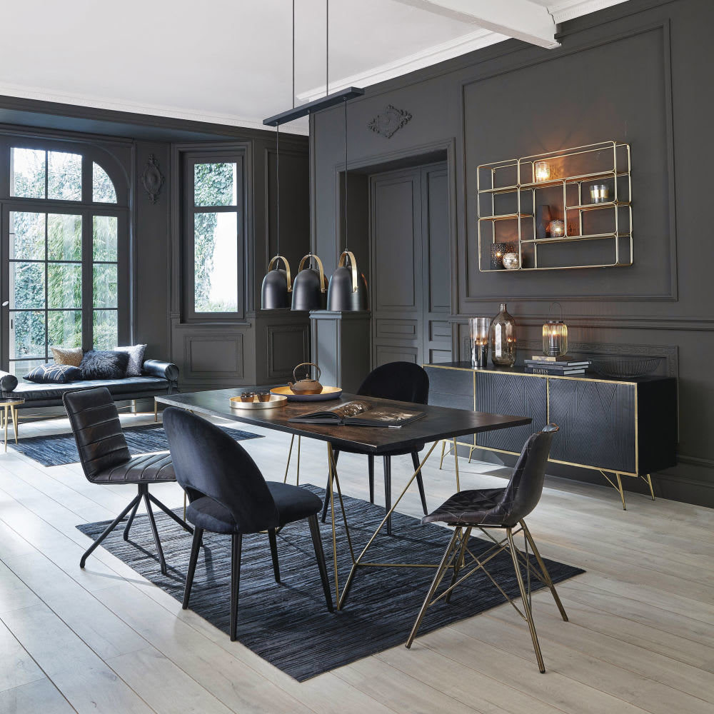 IRIS - Black velvet and birch chair – image 9