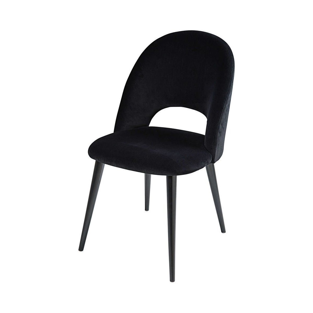 IRIS - Black velvet and birch chair – image 1