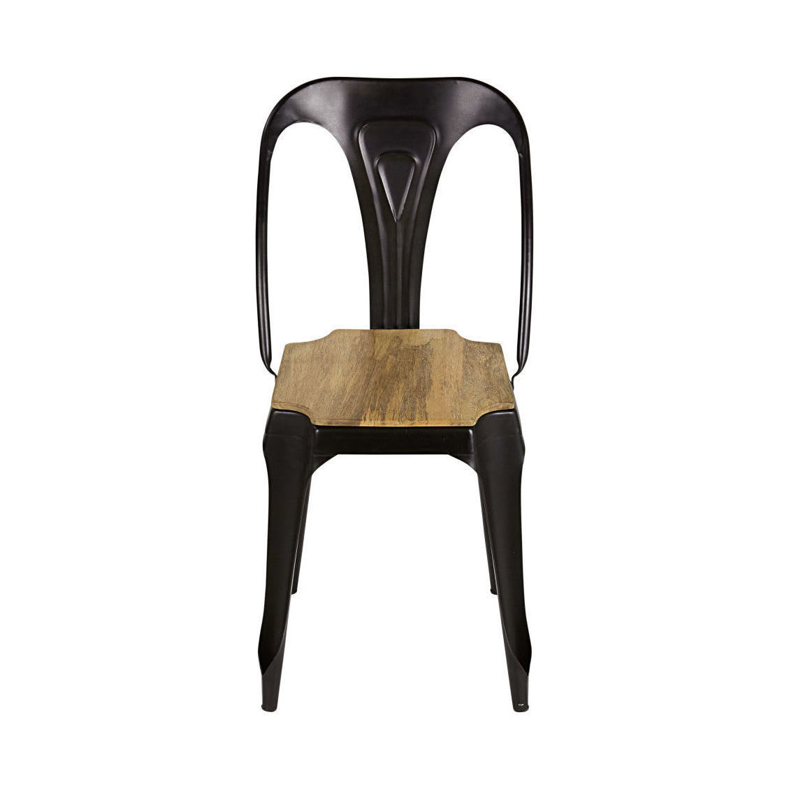 MULTIPL'S - Industrial Matte Black Metal and Mango Wood Chair – image 2