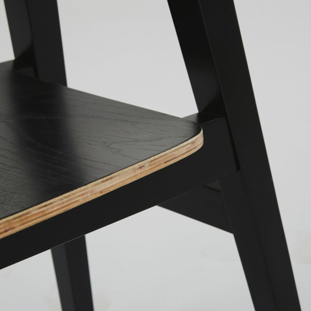 Black and rubber wood chair – image 4