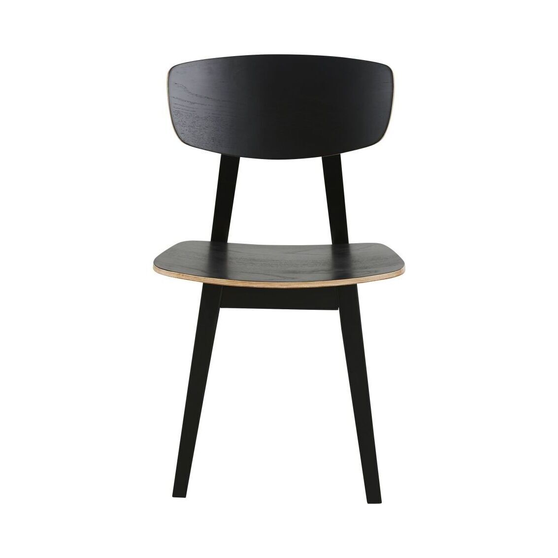 Black and rubber wood chair – image 2