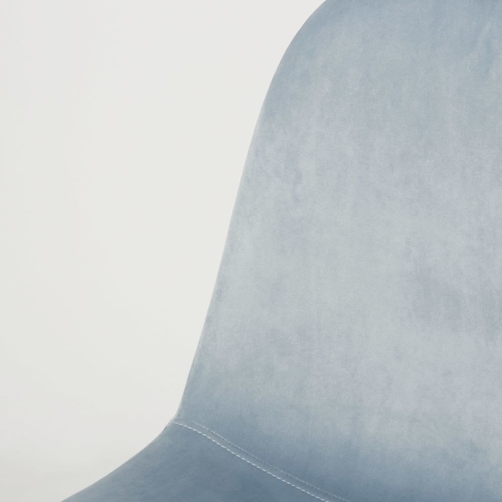 CLYDE - Sky Blue Velvet Scandinavian-Style Chair – image 4