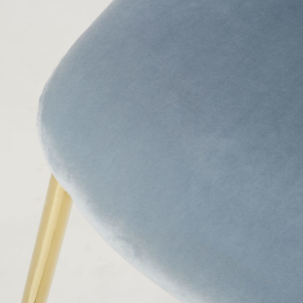 CLYDE - Sky Blue Velvet Scandinavian-Style Chair – image 5