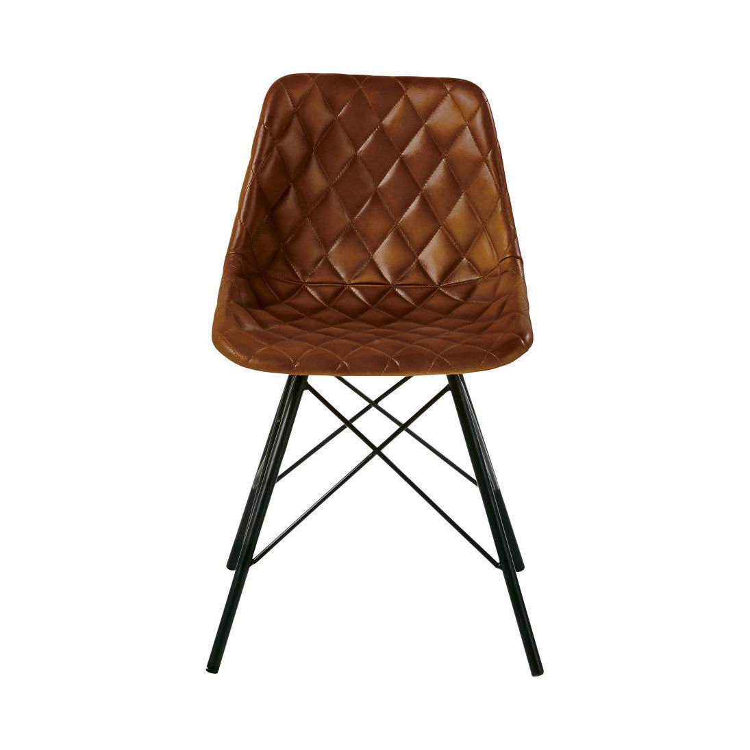 AUSTERLITZ- Tufted Brown Leather Industrial Chair – image 2