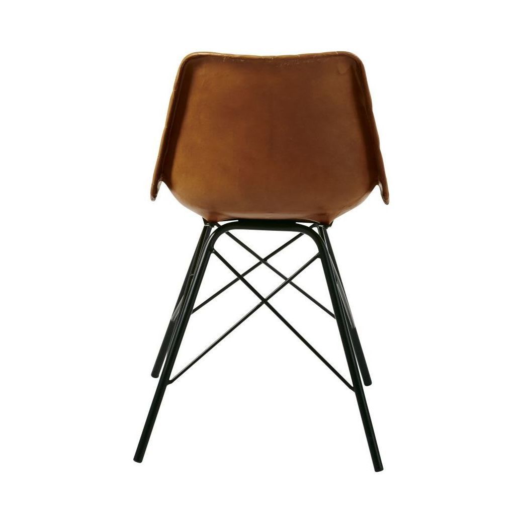 AUSTERLITZ- Tufted Brown Leather Industrial Chair – image 3