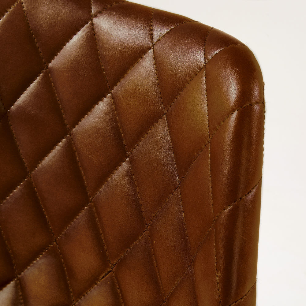 AUSTERLITZ- Tufted Brown Leather Industrial Chair – image 4
