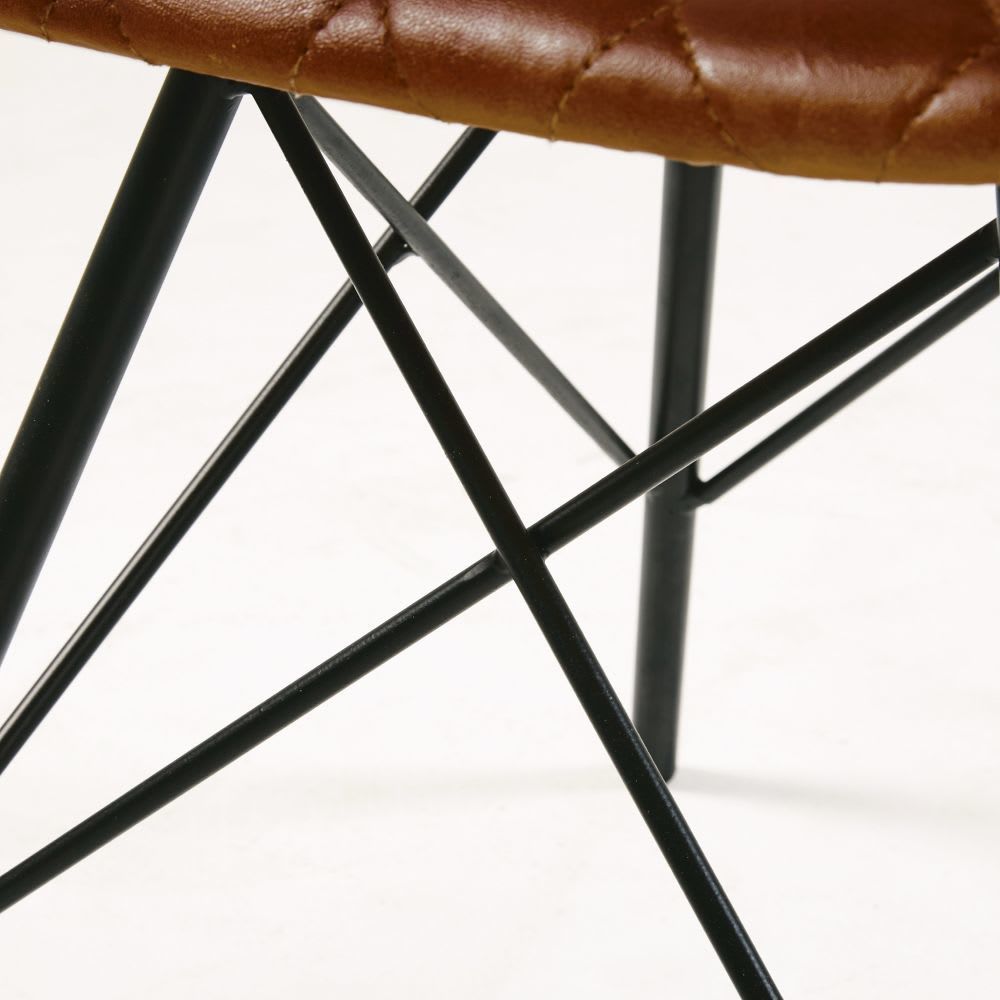 AUSTERLITZ- Tufted Brown Leather Industrial Chair – image 5