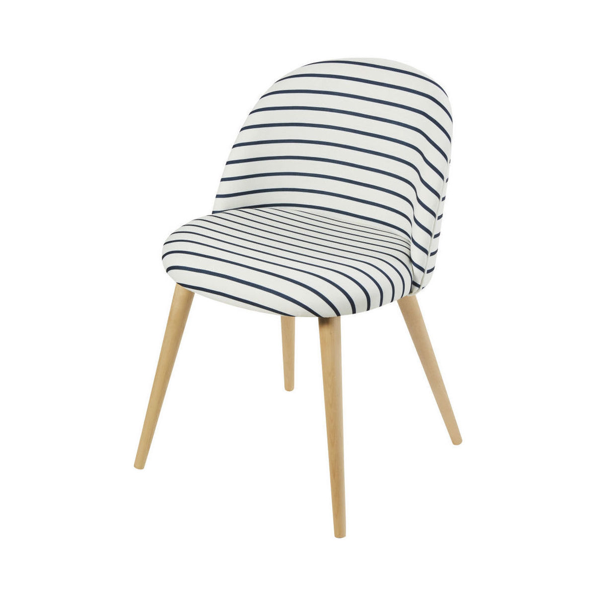 MAURICETTE - Breton Stripe Print and Solid Birch Vintage Chair – image 1