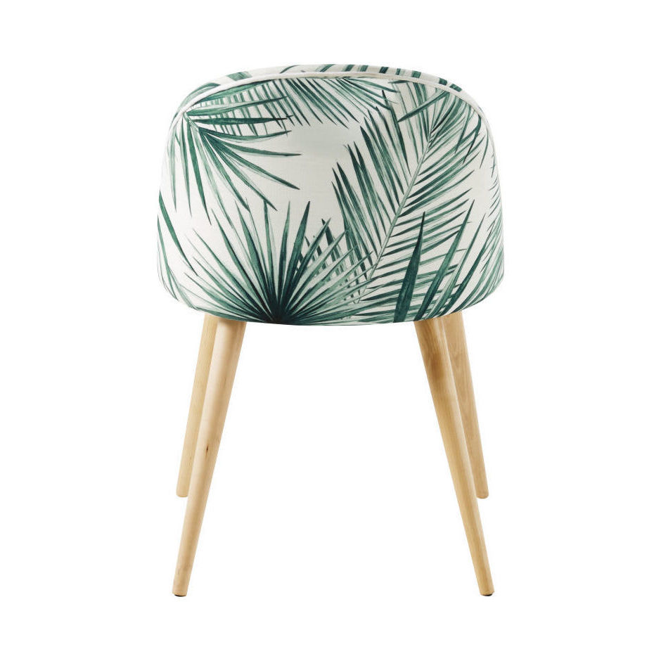 MAURICETTE - Solid Birch and Palm Leaf Print Chair – image 3