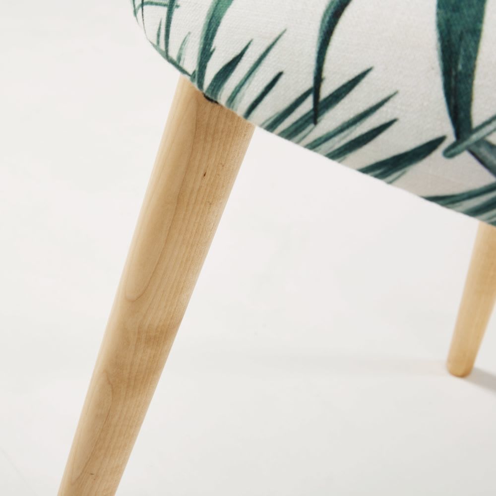 MAURICETTE - Solid Birch and Palm Leaf Print Chair – image 6
