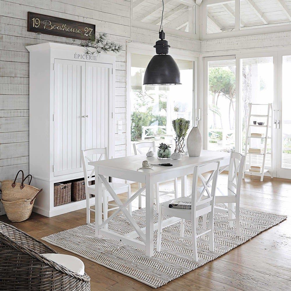 NEWPORT - Rubber tree wood chair in white – image 2