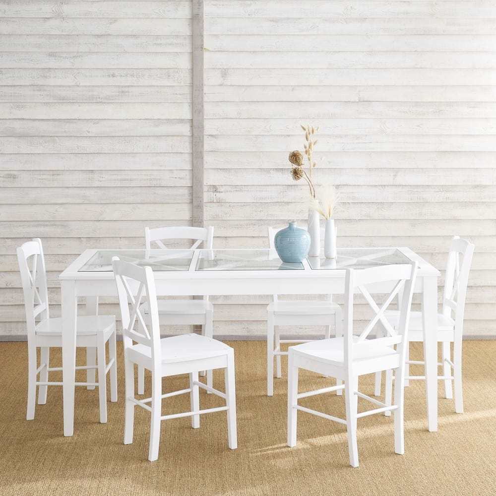NEWPORT - Rubber tree wood chair in white – image 5