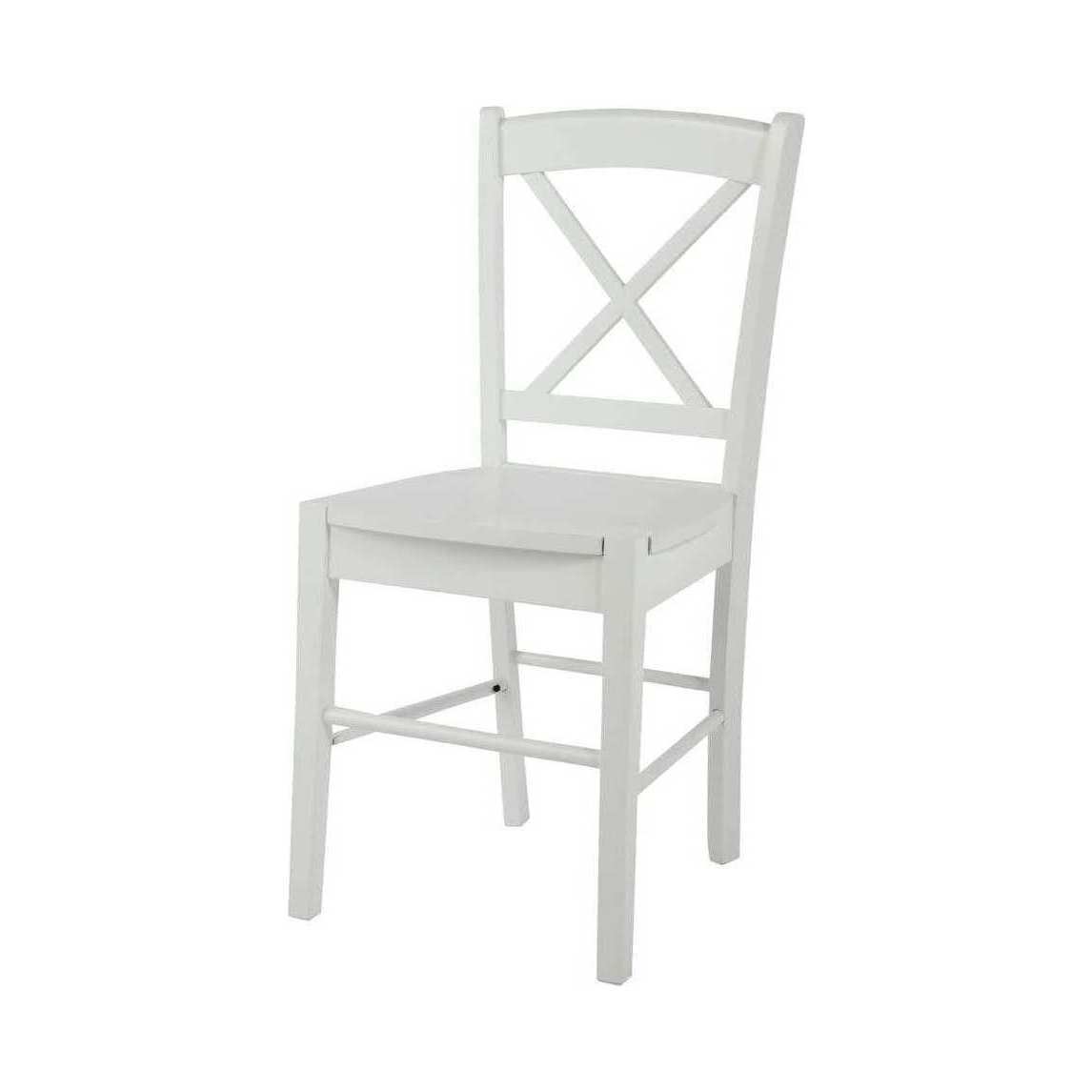 NEWPORT - Rubber tree wood chair in white – image 1