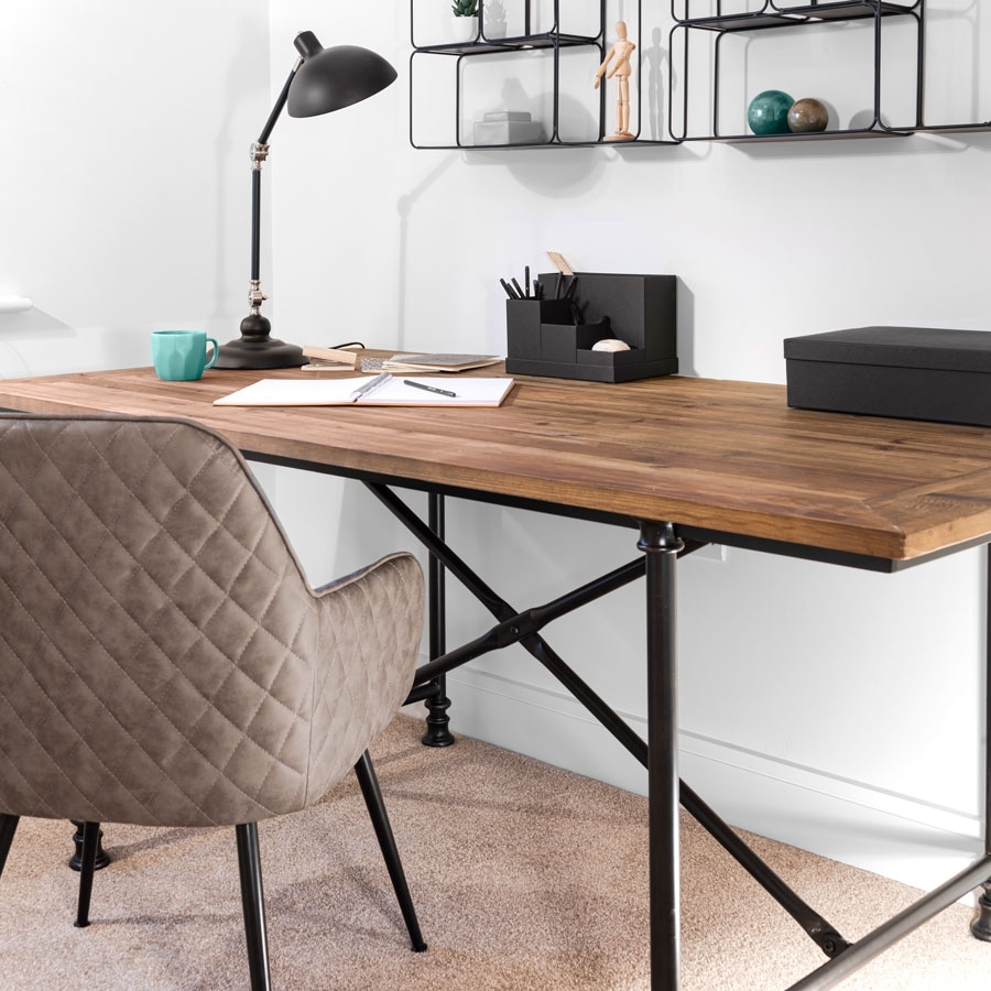 Watson Carver Chair Taupe with Black Legs – image 3