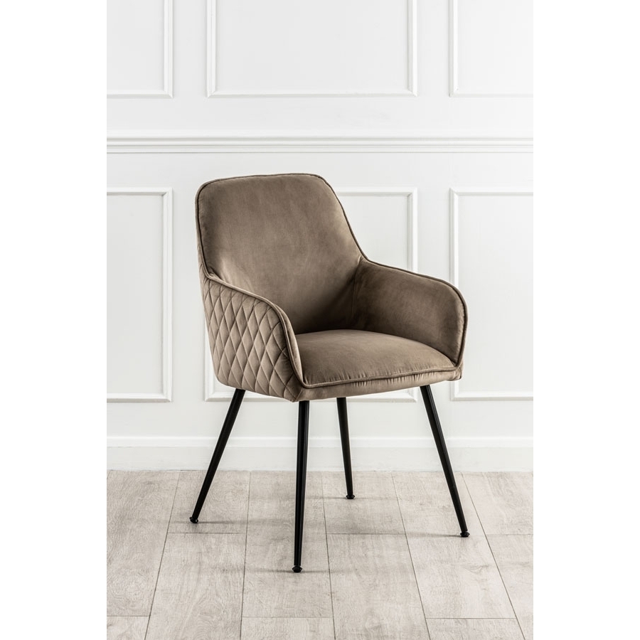Watson Carver Chair Taupe with Black Legs – image 5
