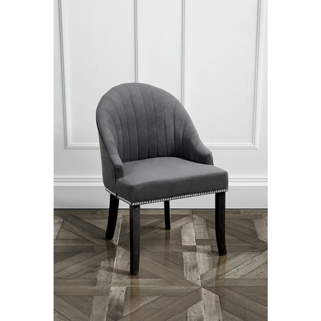 Kariss Smoke Grey Upholstered Chair – image 2