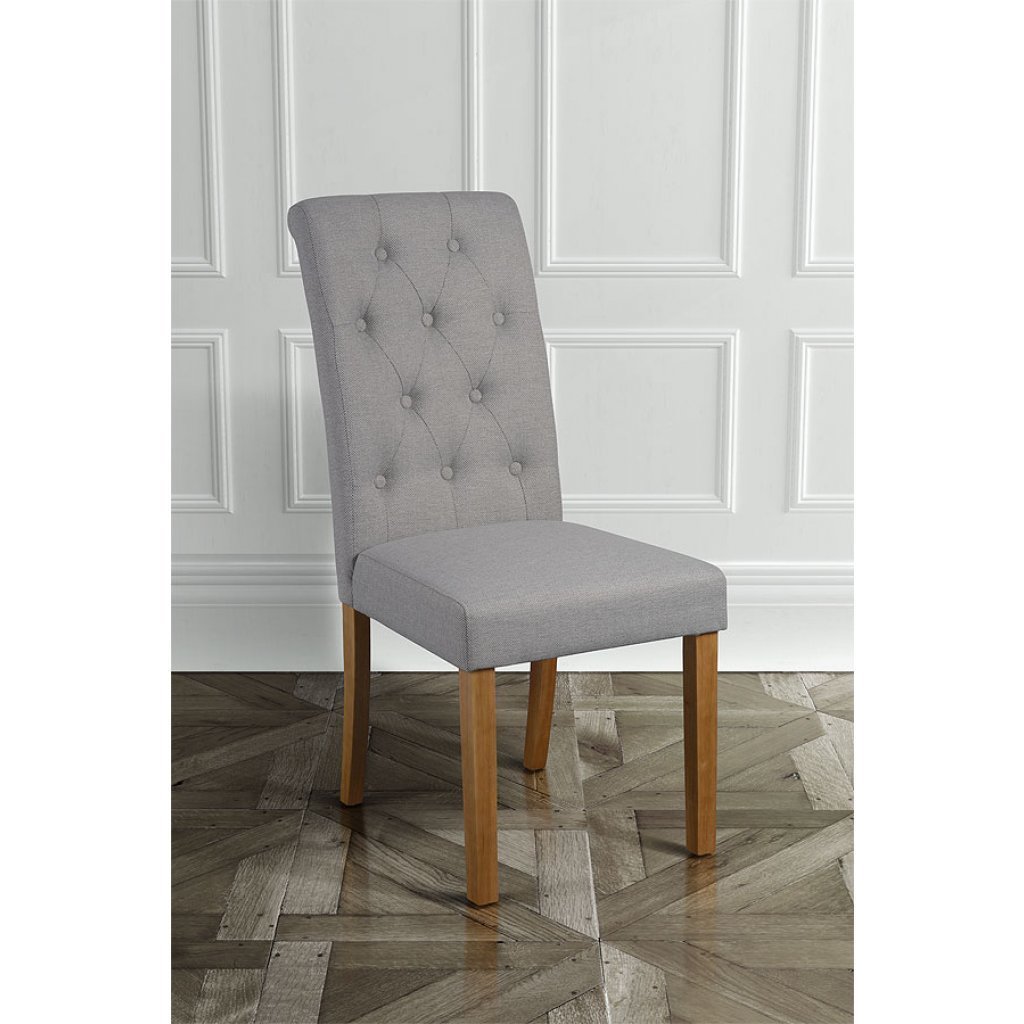 Genoa Herringbone Grey Dining Chair – image 2