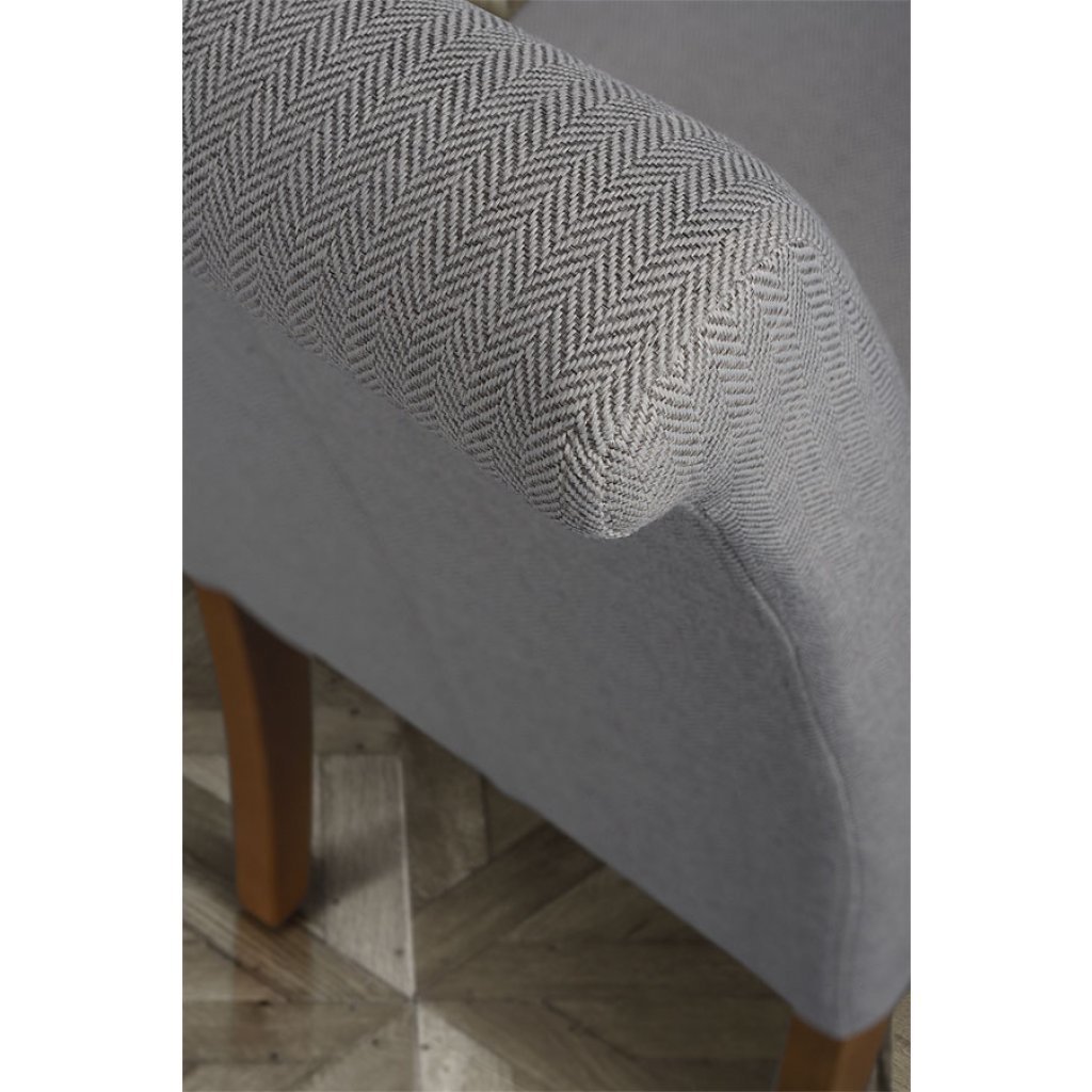 Genoa Herringbone Grey Dining Chair – image 3