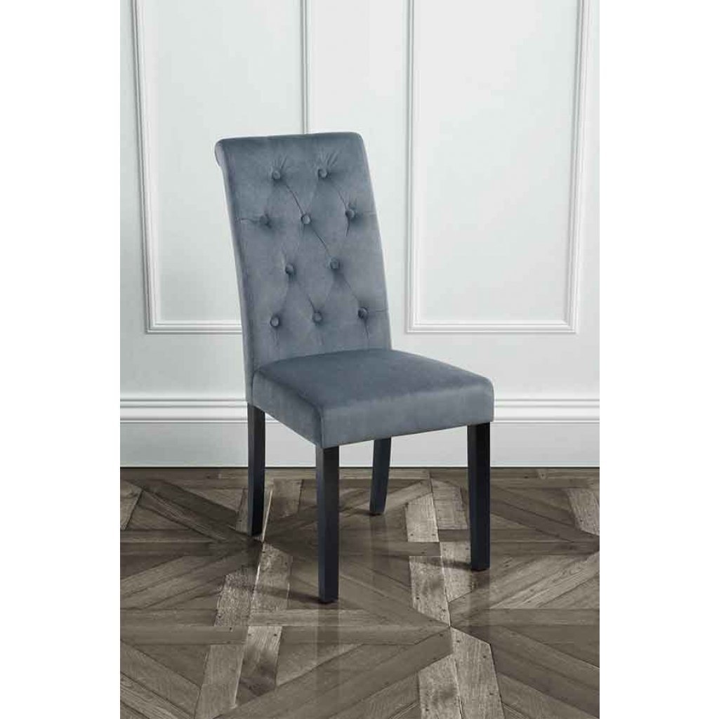 Genoa Smoke Grey Upholstered Dining Chair – image 2