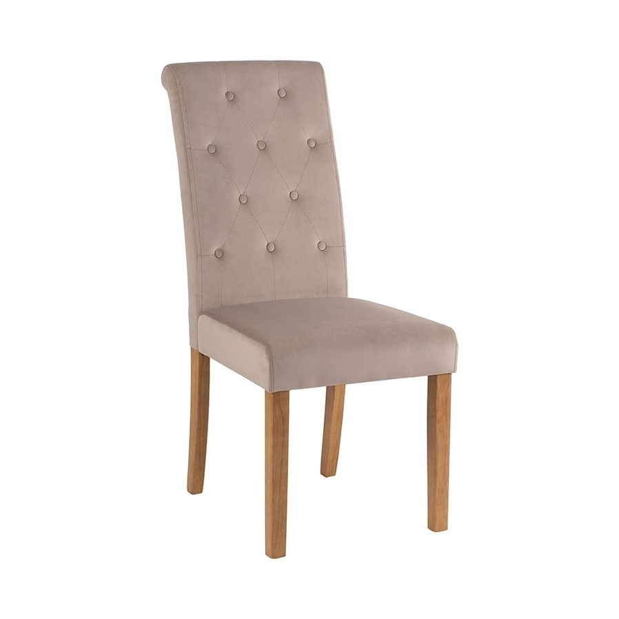 Genoa Mink Buttoned Dining Chair – image 1