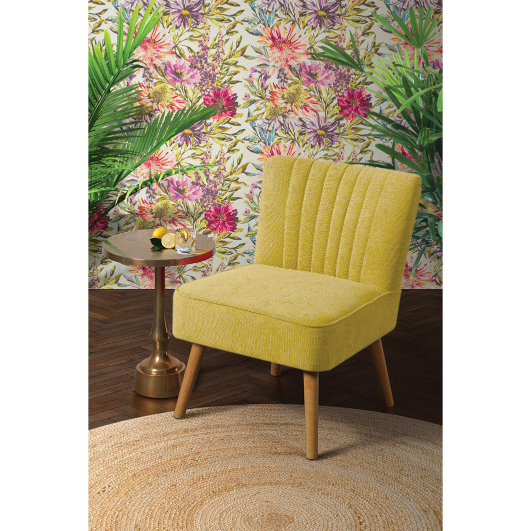 LOLA OYSTER MUSTARD YELLOW Retro Chair – image 2