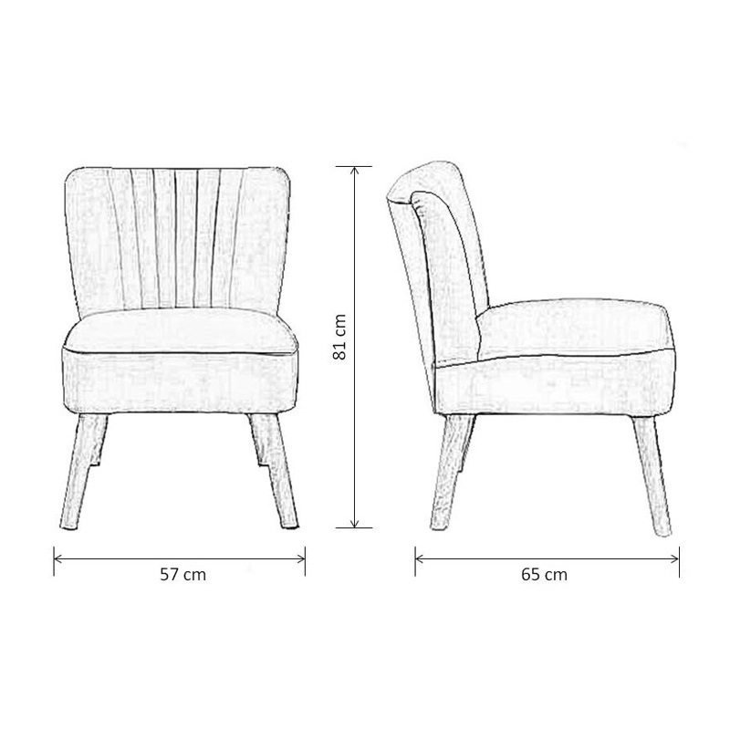 LOLA OYSTER MUSTARD YELLOW Retro Chair – image 3